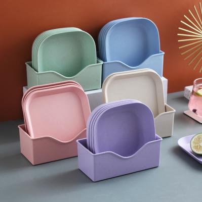 China Amazon Sustainable Hot Selling Plastic Dinnerware Set Dish Plate Bone Spit Dish for sale