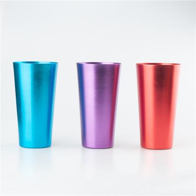 China Customized anodize-aluminum-tumblers reusable beer cup aluminum metal bar drinkware custom coffee mugs for sale