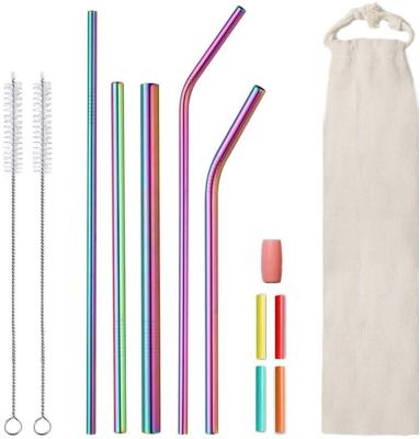 China Sustainable Portable Stainless Steel Metal Drinking Straw With Brush for sale