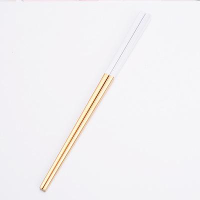 China Viable Wholesale Reusable Gift Set Korean Wholesale Chinese Style Wedding 304 Stainless Steel Chopsticks for sale