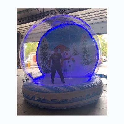 China PVC Led Lighting Inflatable Snowman Bubble Tent Christmas Winter Decoration Snow Globe For Festival for sale