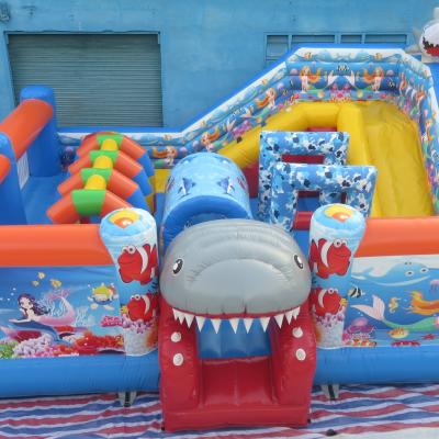 China Shark Amusement Park Mermaid PVC Inflatable Playground Amusement City Indoor/Outdoor Commercial Inflatable Park for sale