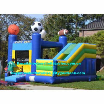 China Indoor / Outdoor PVC Inflatable Sports Castle Inflatable Bouncy House Combo With Slide for sale