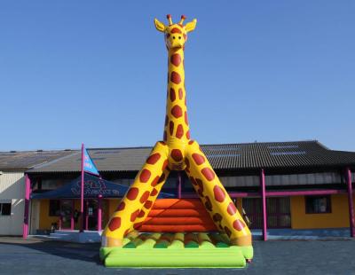 China PVC Inflatable Giraffe Shaped Inflatable Bouncy Castle Inflatable Bounce House With Obstacle for sale