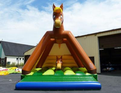 China PVC Inflatable Horse Shaped Inflatable Bouncy Castle Inflatable Bounce House With Obstacle for sale