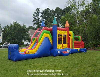 China PVC Rainbow Obstacle Course Inflatable Bouncy Castle Combo On Sale for sale