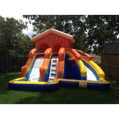 China Double PVC Water Slide Indoor/Outdoor Inflatable Splash Slide Water Park for sale