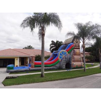 China PVC Inflatable Water Slide Indoor/Outdoor Double Wheel Commercial Water Lane for sale