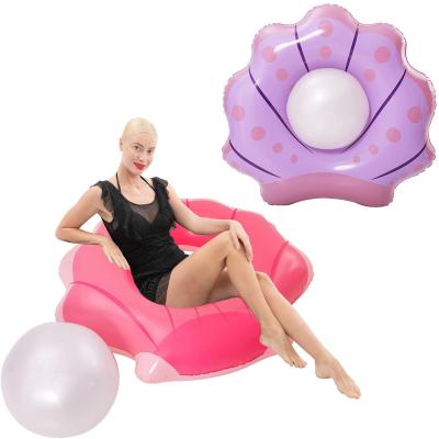 China 2 Pack Inflatable Pool Water Floating Entertainment Floats Cute Tube Seashell PVC Inflatable Swimming Pool Toys For Swimming Party for sale