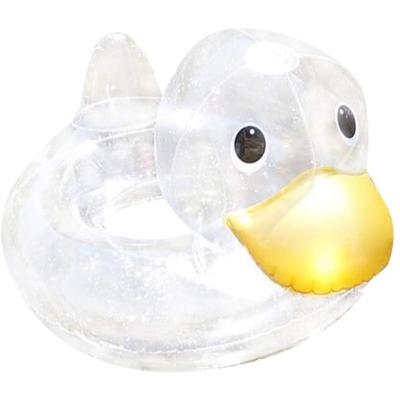 China Clear PVC Duck Baby Pool Floats Inflatable Tower Over The Pool Swimming Ring Tube For Sale for sale