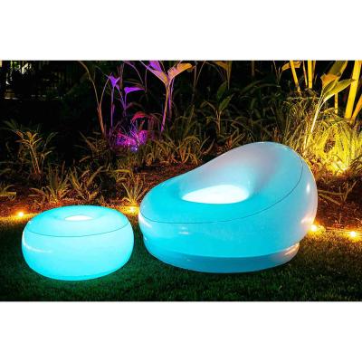 China Modern LED Luminous Inflatable Chair Portable Inflatable Sofa Lounge Chair For Living for sale