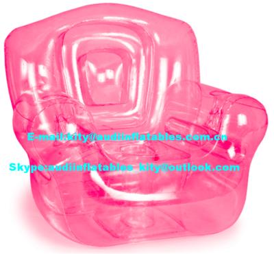 China Suede And Plastic Inflatable Couch Transparent Inflatable Lounge Faux Sofa Chair for sale