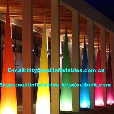 China Indoor / Outdoor Lighting Inflatable Led Cone Column Inflatable Led Pillar for sale