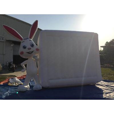 China Indoor / Outdoor Advertising Rabbit Inflatable Billboard Screen Shape Inflatable Billboard for sale