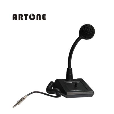 China Gooseneck Microphone PA System Gooseneck PTTs Desktop Microphone Metal Dynamic Tube MIC-66 with Cable for sale