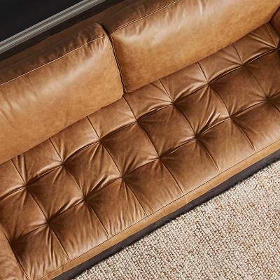 China Adjustable Three-Seat (Size) Leather Sofa Living Room Nordic Small Apartment Expression Modern Simple Upright Sofa for sale