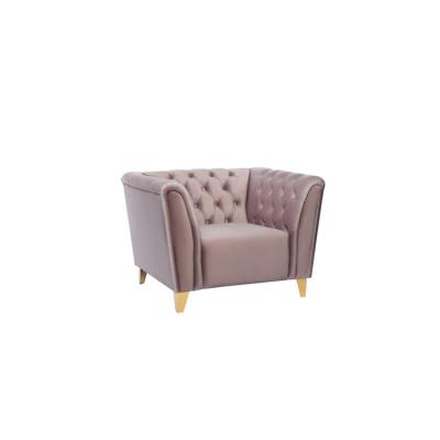 China Factory Wholesale Hot Sale Other Modern Pink Velvet 1/2 /3 Seat Chesterfield Sofa Set, 3 Seats Living Room Sofas for sale