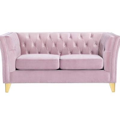 China Other Wholesale Classic 3+2+1 Classic Stretch Sofa Set Velvet Living Room Furniture Pink Modern Sofa Border for sale