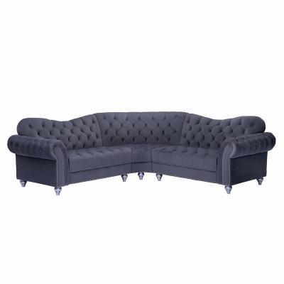 China Tufted Couch L Shape Sofa Convertible Modern Nordic Velvet Living Room Furniture Sofa Fabric Set for sale