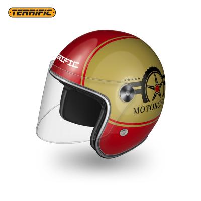 China Motorcycle Open Face Helmet Safety Retro Vintage Jet Half Face Half Face In Fiberglass for sale