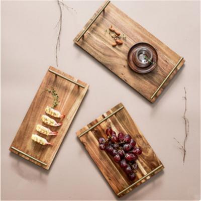 China Simple Morden Torched Soft Premium Quality Stylish Wooden Breakfast Serving Tray for sale