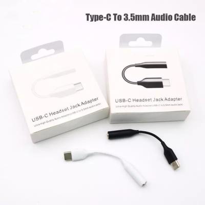 China Audio Adapter Audio Earphone Adapter TYPE C To 3.5 For Samsung Note10 A70 Audio Adapter Cable USB 3.1 Type C To 3.5mm Earphone Jack Cable Black White AUX audio cable. adapter for sale