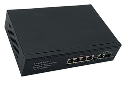 China 4 POE-Hafen-Gigabit POE-Ethernet-Faser-Schalter mit 1 SFP-Hafen 1 Uplink-Hafen zu verkaufen