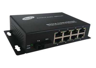 China 8 Port Gigabit Fiber Media Converter with 1 Fiber and 8 Ethernet Ports for sale