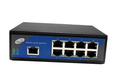 China FCC 8 Port Industrial POE Switch 1 100M Uplink 8 10/100M Ethernet Ports for sale