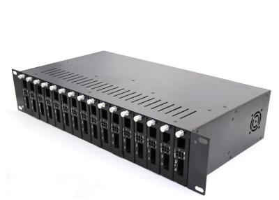 China 16 Cards Chassis Based Rack Mount Fiber Optic Media Converter for sale