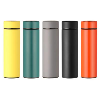 China PORTABLE Logo Temperature Display Double Walls Stainless Steel Vacuum Flask Insulation 500ml Customized Bottle for sale