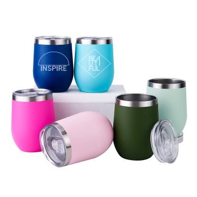 China Stainless Steel Eggshell Cup Wine Mug Travel Glass U Shaped Coffee Mug/High Quality Bestselling PORTABLE Cup /wine Tumbler Mug Thermos for sale