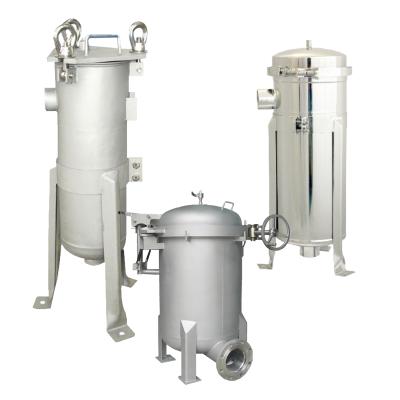 China Industrial Liquid Filtration Flange Connection Stainless Steel Bag Filter Housing for sale