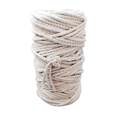 China YILIYUAN High Quality Cotton Factory Plus Size 4 Mm Twisted Natural Macrame Rope Cotton Rope for sale