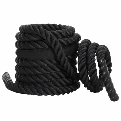 China High Tensile Black Safty Polyesterworkout Fitness Exercise Gym Power Battle Heavy Rope 25mm-50mm for sale