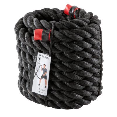 China Customized Comfortable Black Battle Rope Gym Strength Exercise Battle Rope 20mm Battle Rope for sale