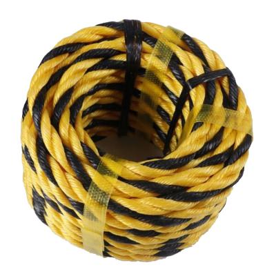 China Black Yellow Pe Tiger Rope Twisted 3 Strands Manufacturers High Strength High Strength Quality Tiger Rope for sale