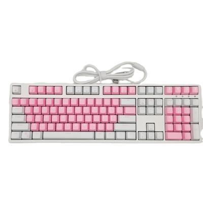 China 108 Anti-ghosting Competitive Price High Quality USB Wired Keyboards Pink Mechanical Keyboard for sale