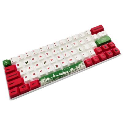 China Anti-ghosting 64 Wired Christmas Theme Colorful Backlit Gaming Keyboard With Mechanical Keyboard PCB for sale