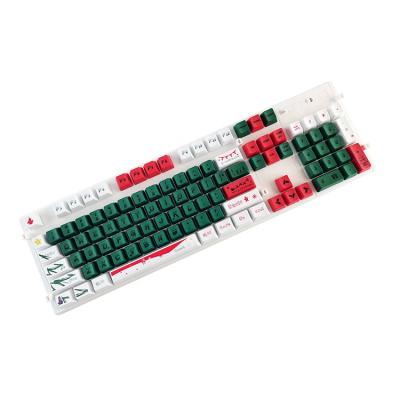 China 104 pbt thermal keycaps oem profile sublimation durable 2021 wholesale christmas new arrival keycaps for sale