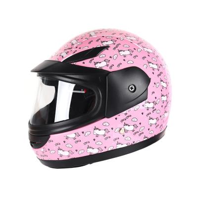 China High Quality Motorcycle Helmet Child Sun Shield Cute Cartoon Kids Full Face Helmet for sale