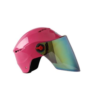 China Sun Shield New pink girls young lady women motorcycle half face helmet with lens and air vents for sale