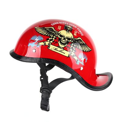 China Cheap Wholesale Stitch Motorcycle ABS Retro Half Helmet Sun Shield Spoon Shield Spoon Helmet Four Seasons for sale