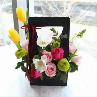 China recyclable & Handmade Good Quality Flower Box Corrugated Paper Gift Box Cheap Flower Packaging Box Wholesale for sale