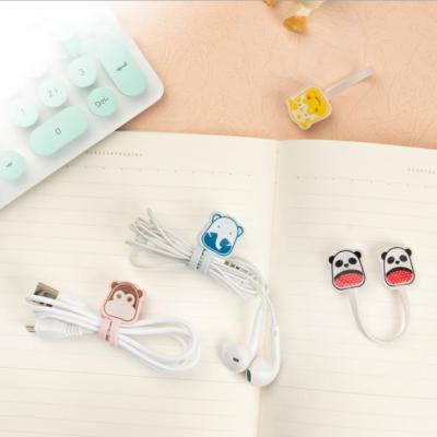 China Collection for USB Cable and Erphone Silicone Cable Wire Rope Cute Animal Bobbin Winder Organizer for sale