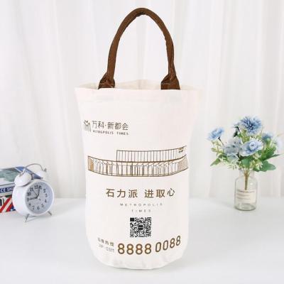 China Eco - Friendly Wholesale Cotton Cylinder Bag Canvas Bag With Logo Print for sale