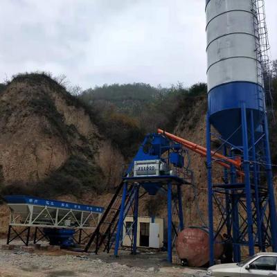 China Building Material Shops HZS50 Automatic Control Concrete Mixing Mixer Ready Batch Mixing Plant For Sale for sale