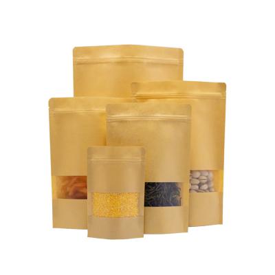 China High Quality Food Grade Package Kraft Paper Pouch Kraft Paper Bag With Ziplock For Food for sale