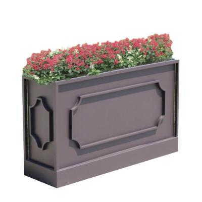 China Modern new arrival rectangular aluminum alloy flower box for outdoor for sale