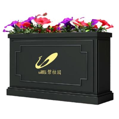 China Modern Rectangular Modular Steel Metal Garden Steel Plant Galvanized Box for sale